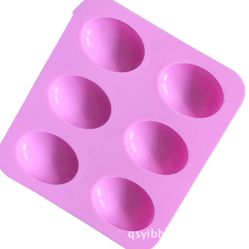 DIY 6-Cavity Silicone Oval Mold for Cake, Goose Egg, or Handmade Soap