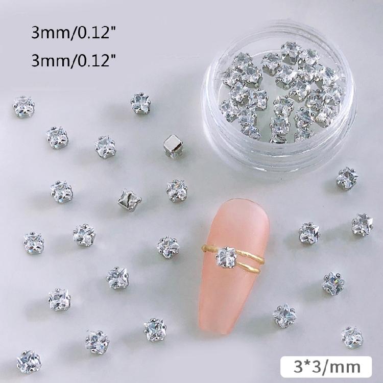 20pcs Nail Rhinestones Diamonds Crystals for Nail Art 3D Decoration Stones Set