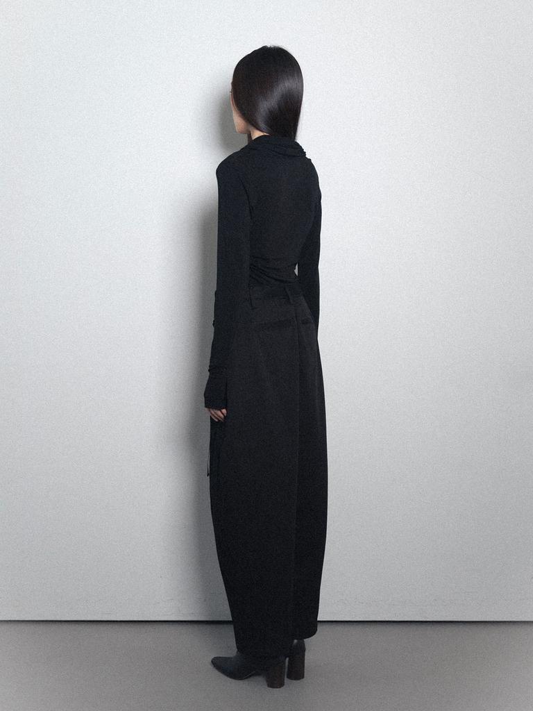 Visus Cotton Belted Pants_Black