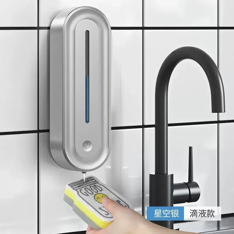 Dispenser di Sapone Intelligente 420ML a Parete Dispenser da Cucina Sensore di Induzione Senza Contatto Accessori per Bagno Hotel Centri Commerciali