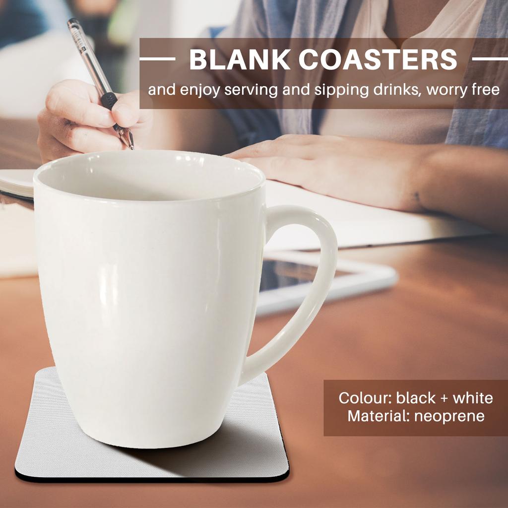 ABIY 60 Pieces Square Sublimation Coaster Sublimation Blank Cup Mat Blank Rubber Coasters Heat Transfer Cup Mat Blank Cup Mat