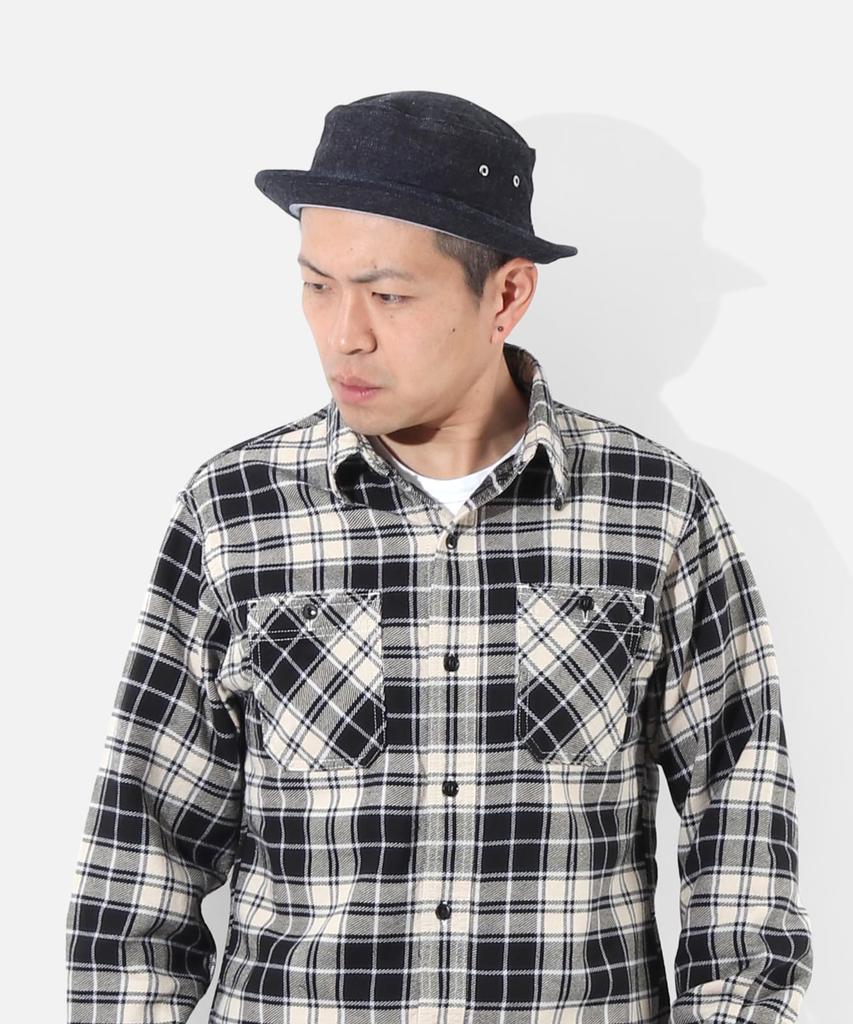 KOJIMA GENES Pork Pie Hat Made in Japan Cap Denim Black One Wash Men's RNB-9045