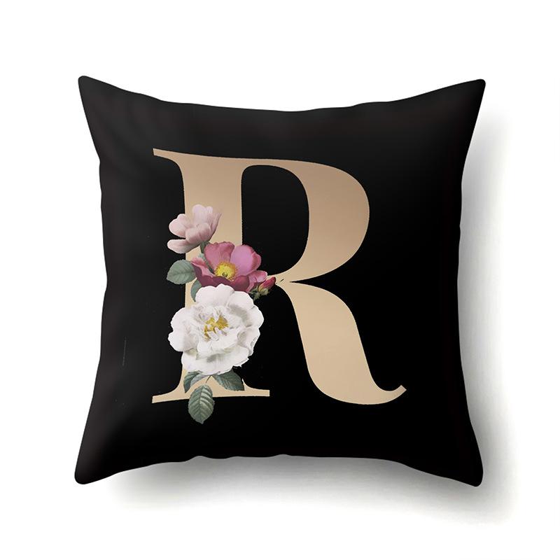 Polyester Pillowcase Home Car Decoration Printing Pillowcase 26 English Letter Cushion Cover