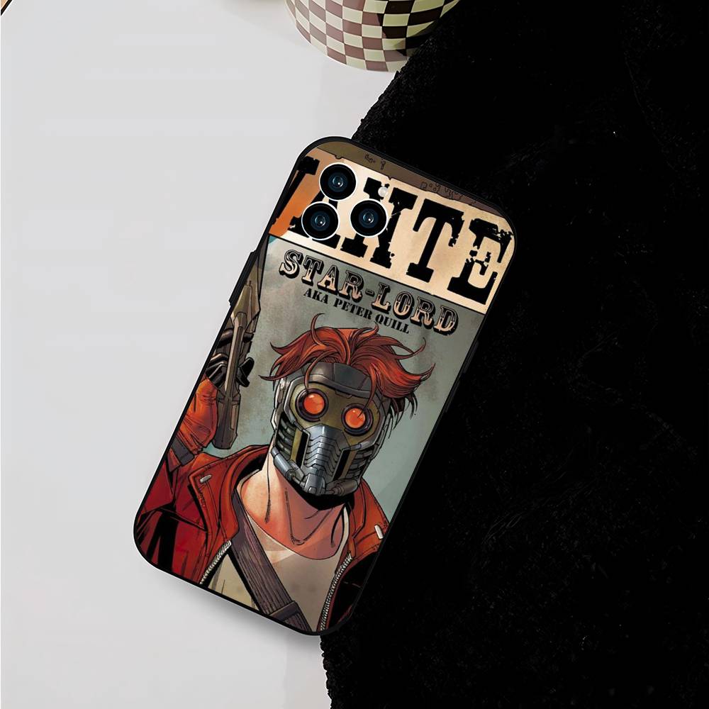 Disney Star Lord For iPhone 17 Air 16 15 14 13 12 11 Pro Black Soft Cover Phone Case