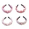 Soft Cloth Hairband With Knot Pattern Stylish Pink Print For Daily Use Parties Photo Props