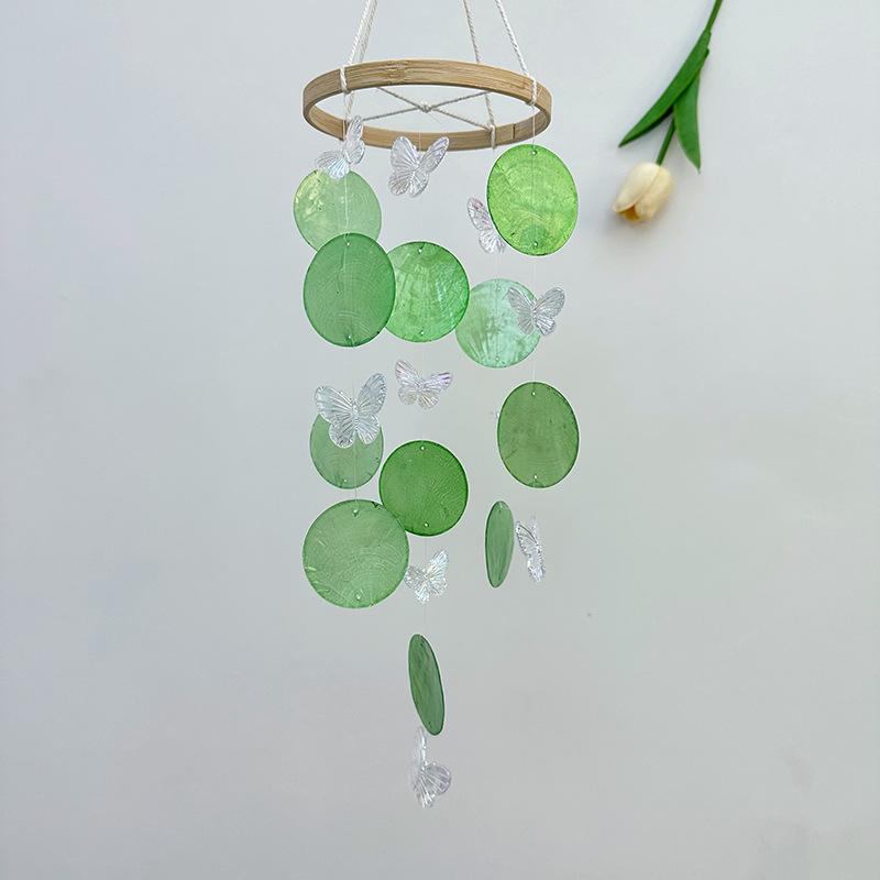 Hanging Moon Wind Chimes Natural Shells Decor Unique Crisp Sound For Home Garden Patio Balcony Outdoor