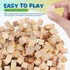 KALLORY 300-Piece Set of 1.50cm Wooden Building Blocks, Unfinished Cubes for Crafts, DIY Puzzles, and Creative Building Materials for Kids