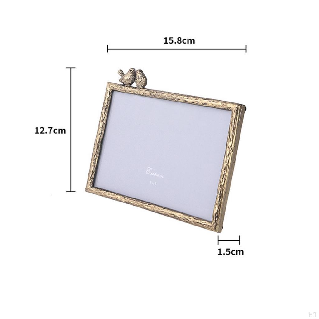 Photo Frame with Bird Gilded finishTone Textured for Desk, Shelf, Bedside Table