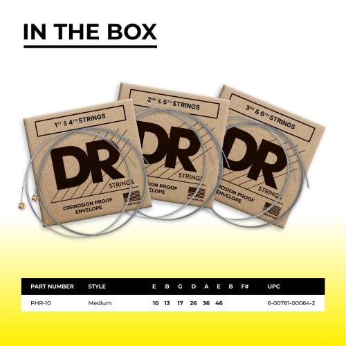 DR Pure Blues Electric Guitar Strings, Nickel, .010-.046, PHR-10