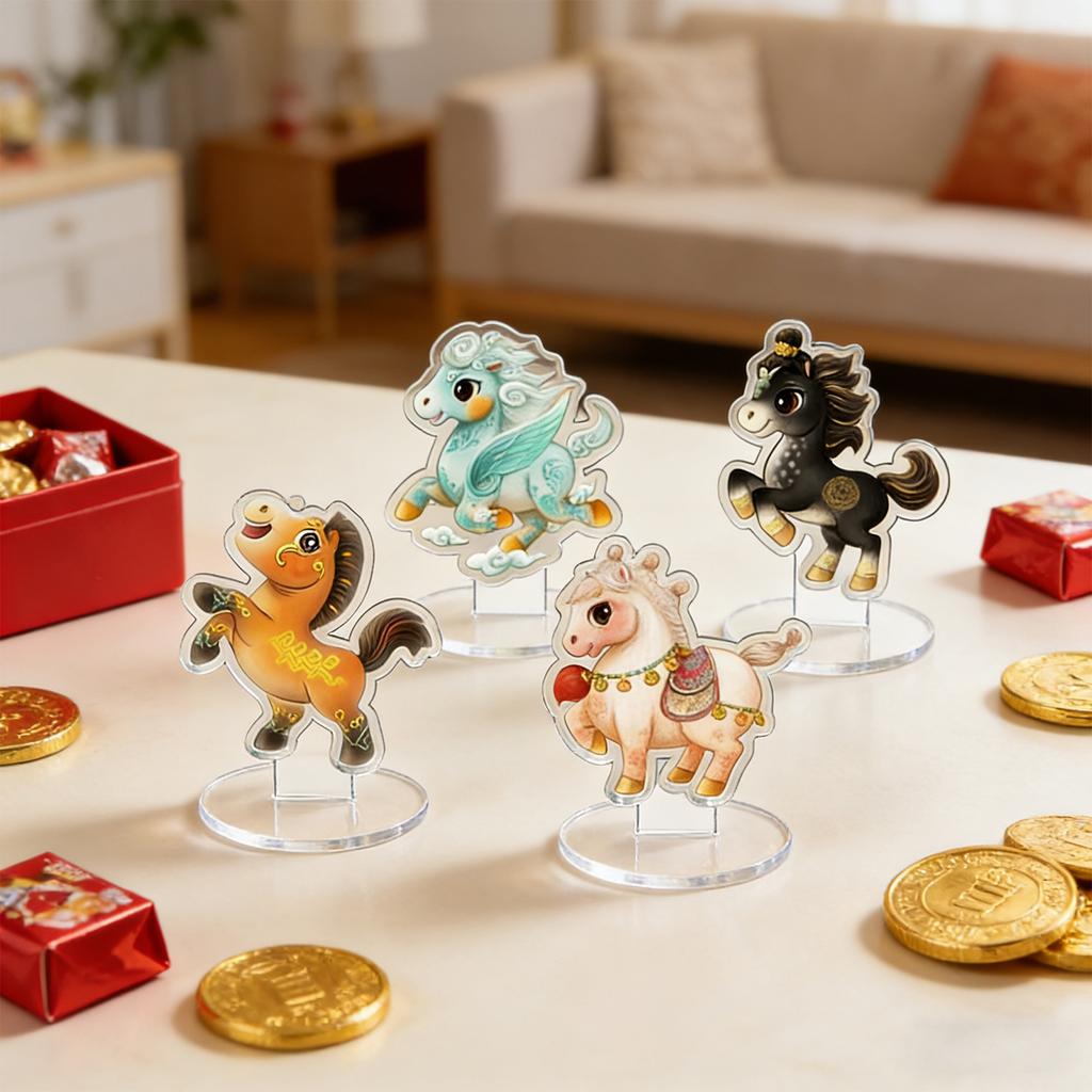 2D Acrylic Standee Featuring A Galloping Horse - Collectible Souvenir And Desktop Ornament