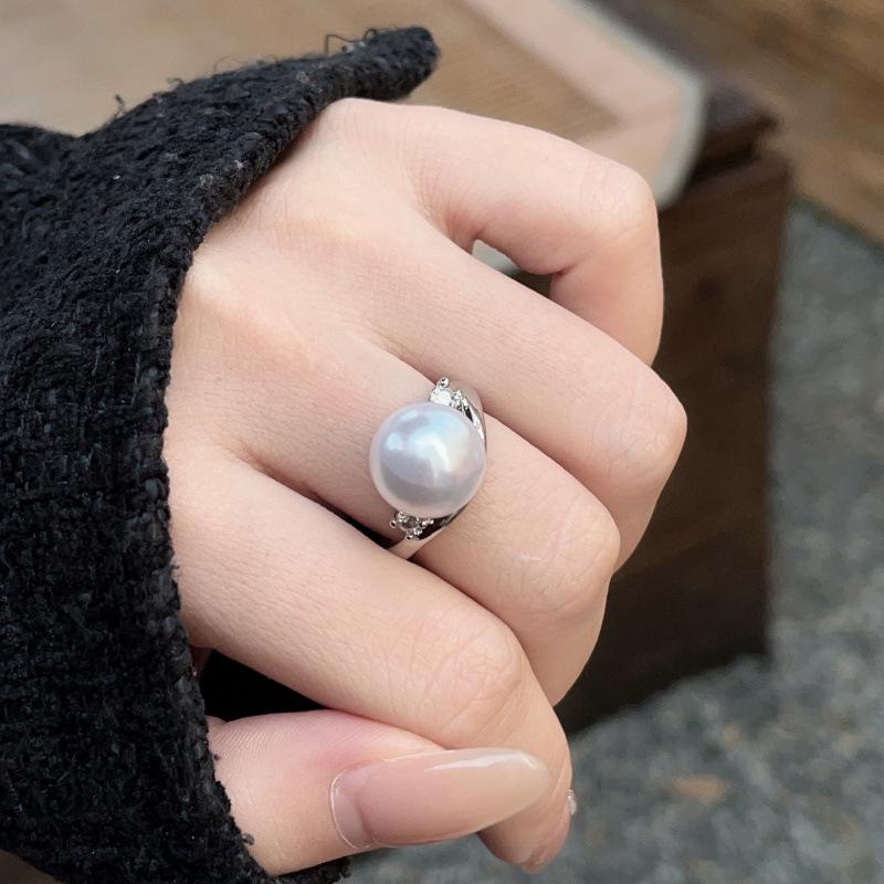 Exquisite Women s Adjustable Pearl Ring - Light Luxury & High-End Design Adjustable