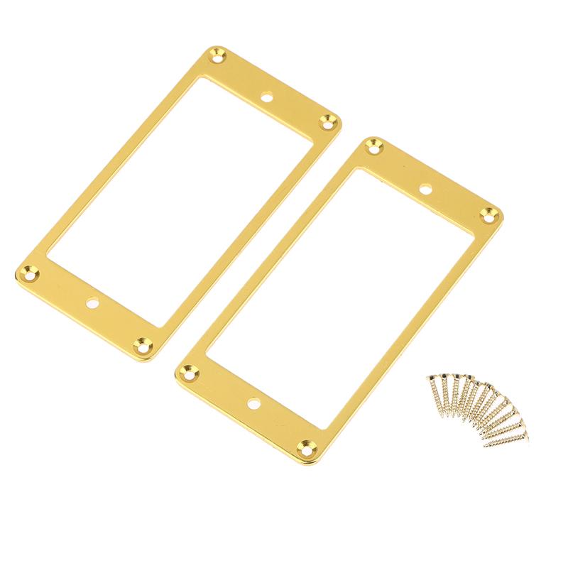 2Pcs Aluminum Alloy Neck Bridge Humbucker Pickup Mounting Ring Neck Bridge Pickup Curved Frames Set For Guitar