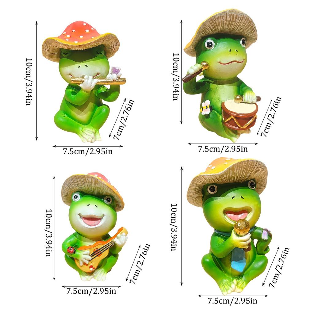 Miniatur Niedlicher Musik Frosch Tierstatue Pflanzgefäß Dekoration, simulierter Frosch Kunstharz Handwerk, niedliche Tier Pflanzgefäß Accessoires