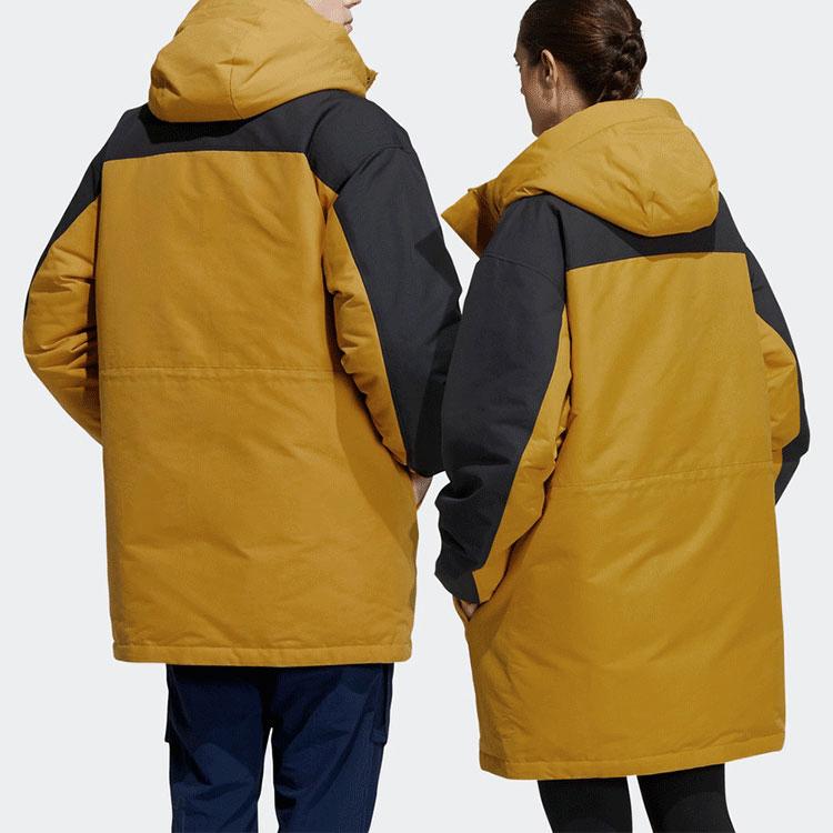 Adidas Outdoor Mid-Length Duck Down Warm Jacket Winter Men Jacket Gold H20758