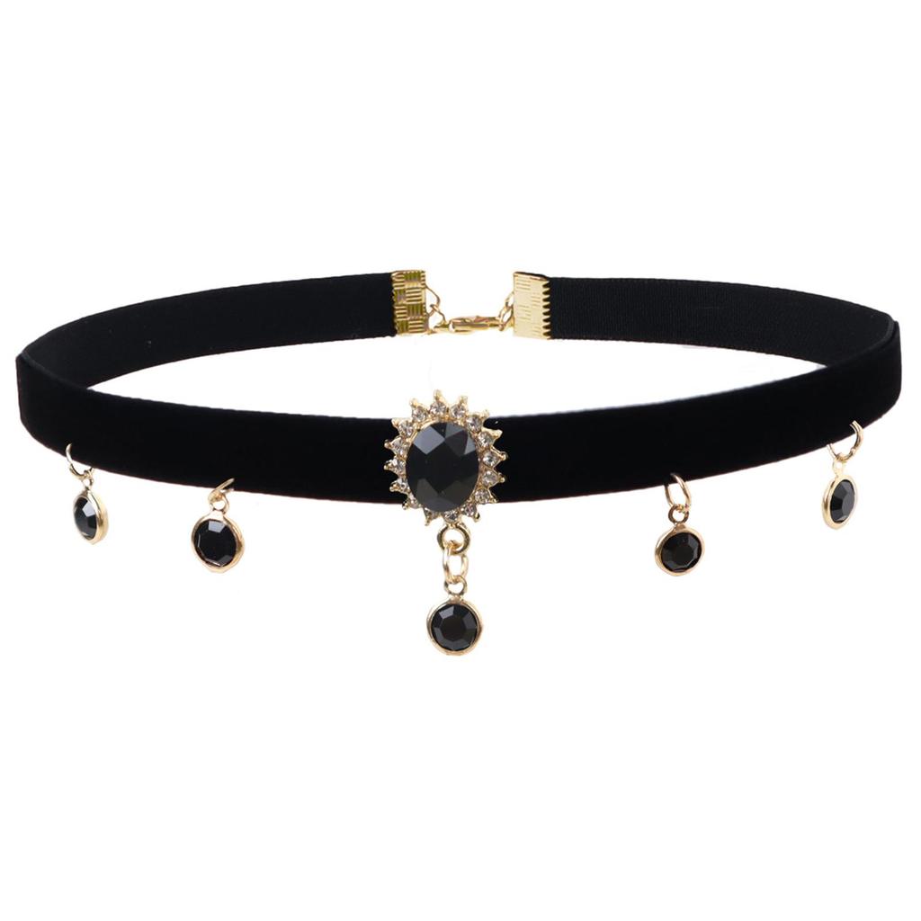 Collana Choker Elegante da Donna Rosso Vino con Cristalli - Accessorio per Capodanno e Natale