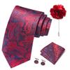 Fashion Men'S Paisley Tie Suit Pocket Towel Set 8Cm Polyester Jacquard Business Dress Tie