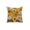 2/4pcs 2D Floral Print 45x45cm Zipper Closure Machine Washable Throw Pillow Covers Soft Sunflower & Daisy Bed Pillowcase