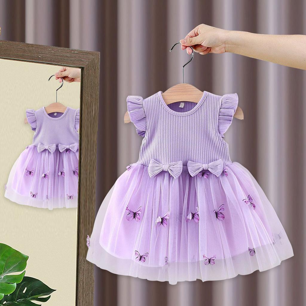 Girl Princess Dress Summer Dress Butterfly Mesh Princess Dress Korean Girl Dress