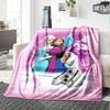 Frozen Elsa Anna Olaf Snowflakes Flannel Blanket Super Soft Warm Cozy Blanket For Sofa Bed Office Travel Allseason Home Decor Gift