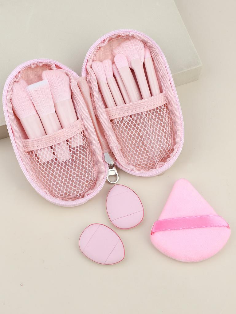 New Mini Makeup Brush Set 10PCS Eyeshadow Loose Powder Brush Travel Portable Soft Hair Makeup Tools Christmas Gift