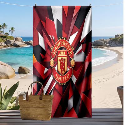 Πετσέτα Θαλάσσης με Σχέδιο Manchester United Γρήγορου Στεγνώματος Μαλακή Πετσέτα Φορητό Μεγάλο Ορθογώνιο Κάλυμμα Παραλίας για Ταξίδια Πισίνα