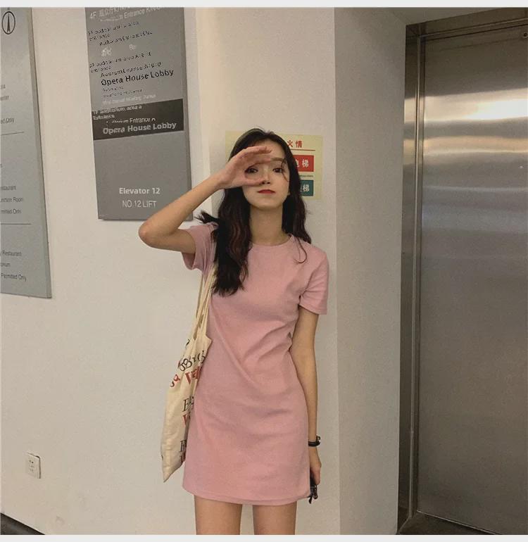 2025 Korean Summer Long Solid Color Women's Dress