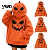 Oblečení na sváteční párty Dámská oversized mikina s kapucí Dýně na Halloween, Podzimní mikina s kapucí a dlouhým rukávem Jack-o'-lantern Kostým Mikina s kapsou, Pulovr