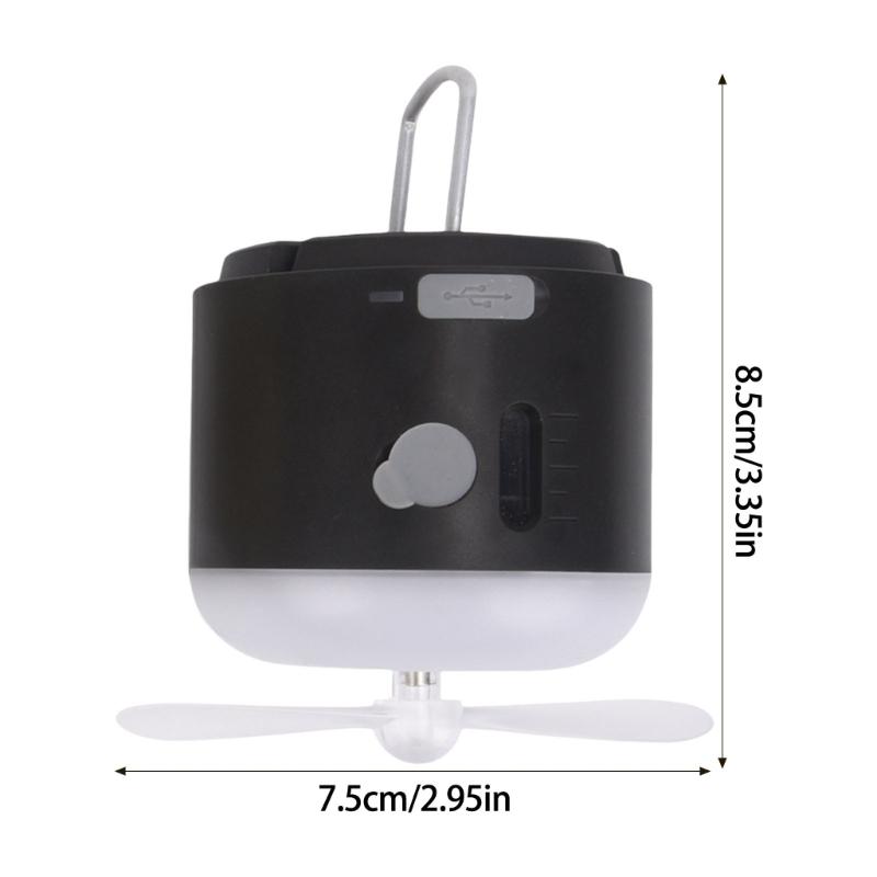 4 in 1 Camping Light Fan USB Charging With Magnetic Hook And LED Light For Outdoor Use Tent Ceiling Fan Dormitory fan