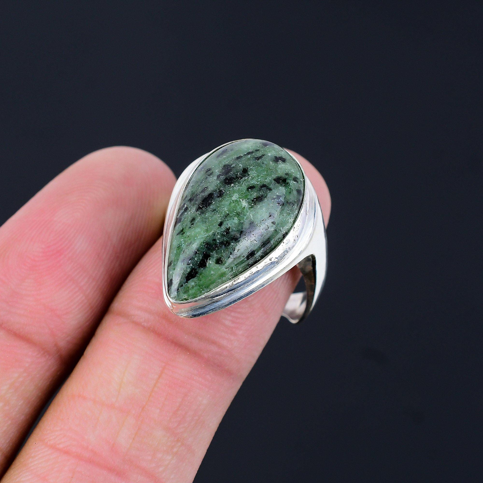 Friendship Day Sale Ruby Zosite Stone 925 Silver Stackable Birthday Ring Jewelry 9