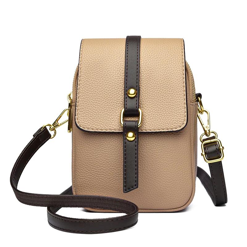 Genți de umăr din piele PU cu design vestimentar pentru femei, genți de mână și portofele retro de marcă, genți de mână pentru telefon mobil, genți de mesaje pentru femei