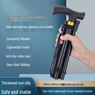 Aluminum Alloy Telescopic Hiking Poles, Folding Off-Road Walking Sticks for Outdoor Use and Elderly Support