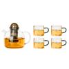 NERVISHI Glass Teapot and 4 Cups Set
