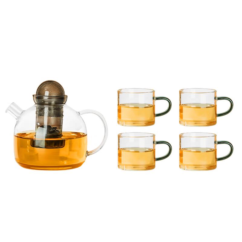 NERVISHI Glass Teapot and 4 Cups Set