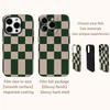Green Checkerboard Phone Case for IPhone 16 15 14 13 12 11 X XS XR XSMAX 7 8 Pro Max Plus Double-layer Back Cover