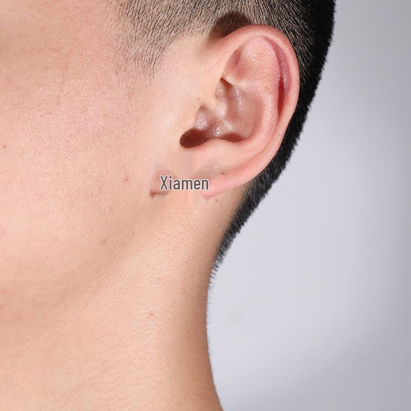 3D Geometric Diamond Stud Earrings for Men - European & American Style Jewelry