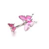 1Pcs 316L Surgical Steel Navel Belly Button Rings Butterfly Barbell Navel Ring