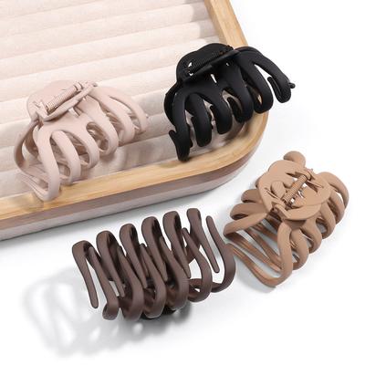 4pcsWave Grab Clip Women's Summer Back of the Head Large Pan Hairpin Shark Clip Hairpin Premium Headwear