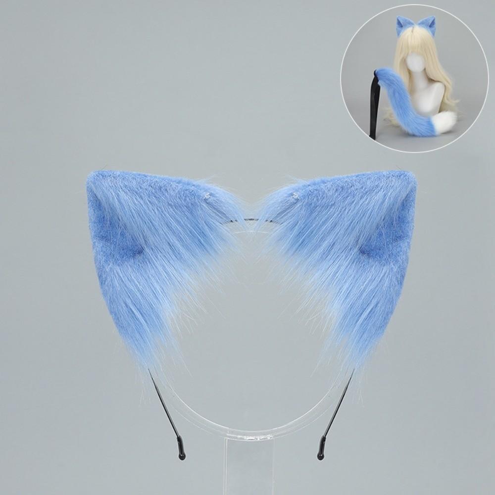 Plüsch-Katzenohren-Haarreif Realistische Tierohren Haarband Neues flauschiges Katzenohren- und Schwanz-Set Haaraccessoires