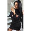 Women Long Winter Sleeve Fluffy Sweater Tops Ladies Party Bodycon Dress Jumper