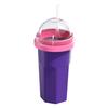 Silicone Slushie Cup with Lids Straws Portable Freezing Smoothie Cup BPA-free Cold Drink Cup for Juices Ice Cream Kids