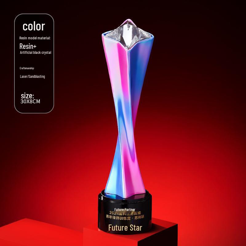 Gold, Silber, Bronze Sternburst Verdrehte Säule Trophäe - Firmen Gedenkpreis