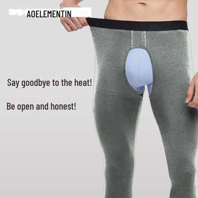 Herr Bomull Termoleggings med Öppen Gren för Medelålders & Äldre