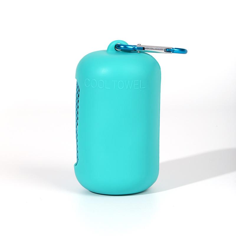Customizable Quick-Dry Cooling Towel with Portable Silicone Sleeve for Outdoor Sports