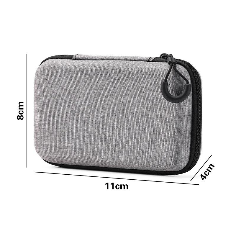 Mini Grey Digital Storage Bag Hard EVA Case Portable Electronics Organizer for USB Cable Charger U Stick Travel Accessories
