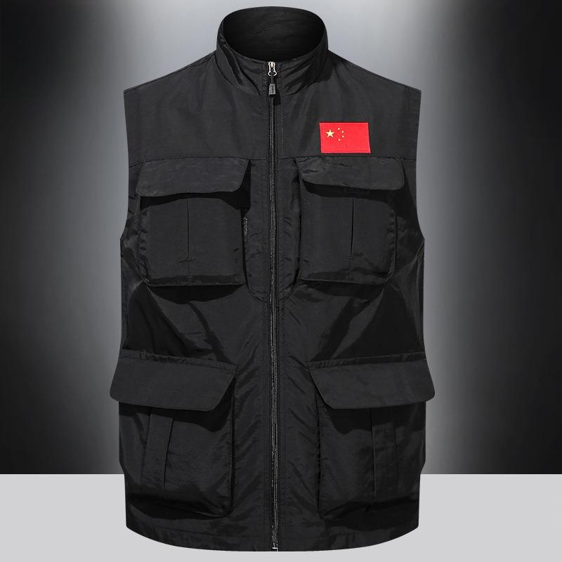 

Мужской жилет с несколькими карманами на весну и осень, для полных мужчин, плюс размер, без рукавов, для полных мужчин, тонкий, конный клип 7XL