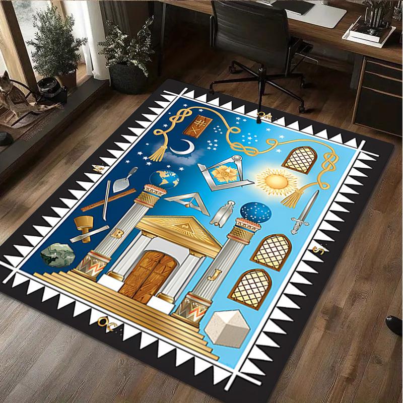 Freemason 1Pc Print Rug - home decoration Carpet For Living Room Bedroom Flooring Computer Chair Area Rug