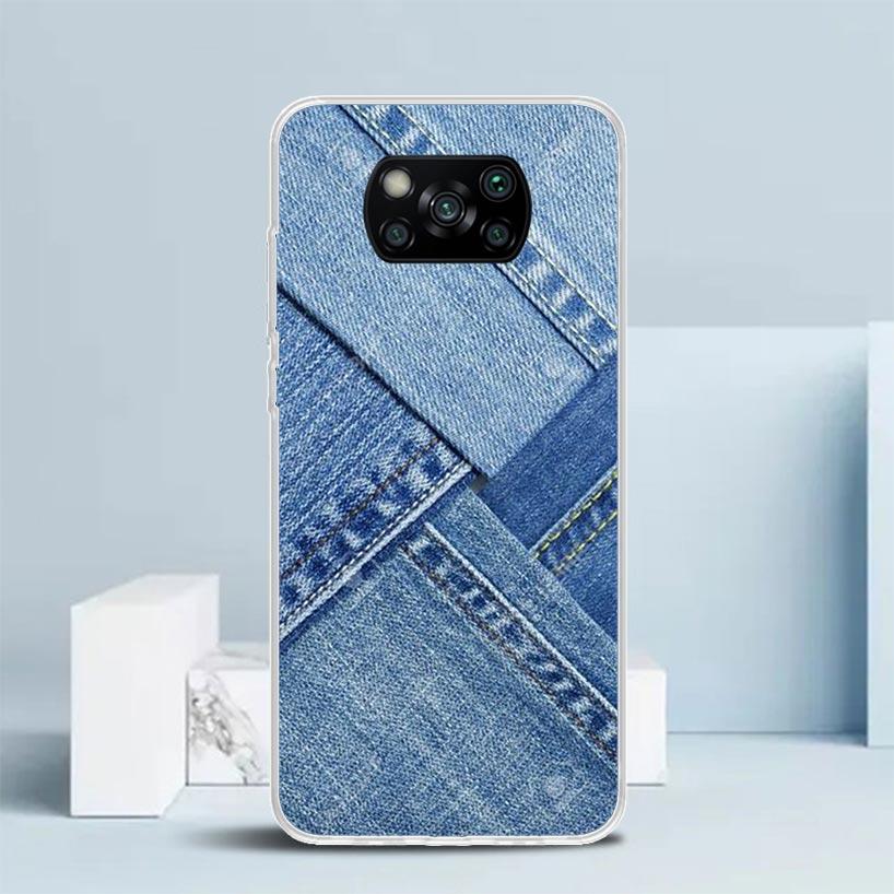 Jeans Cowboy Denim Printed Phone Case For Xiaomi Poco F7 Ultra X5 X6 X7 Pro M7 Redmi 15C 15 13C 13 12C 12 10C 10 10A 9 9C 9A 9T