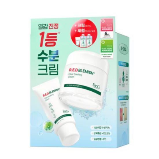 Dr.G Red Blemish Soothing Cream Set – Calming & Hydrating Cream for Sensitive, Acne-Prone Skin (70ml+30ml+Serum 10ml*2ea)