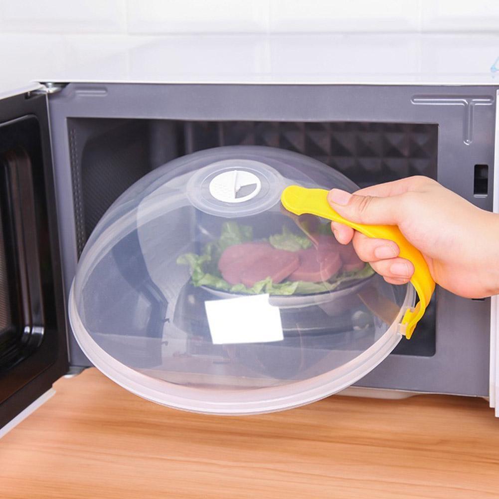 Microwave Oven Oil-Proof Heating Lid Large Round Plastic Bowl J8X8