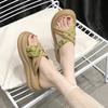 Fashion Summer New Outward Wear National Style Cross Versatile Platform Casual Soft Sole Fashion Beach Comfortable Slippers Non-slip